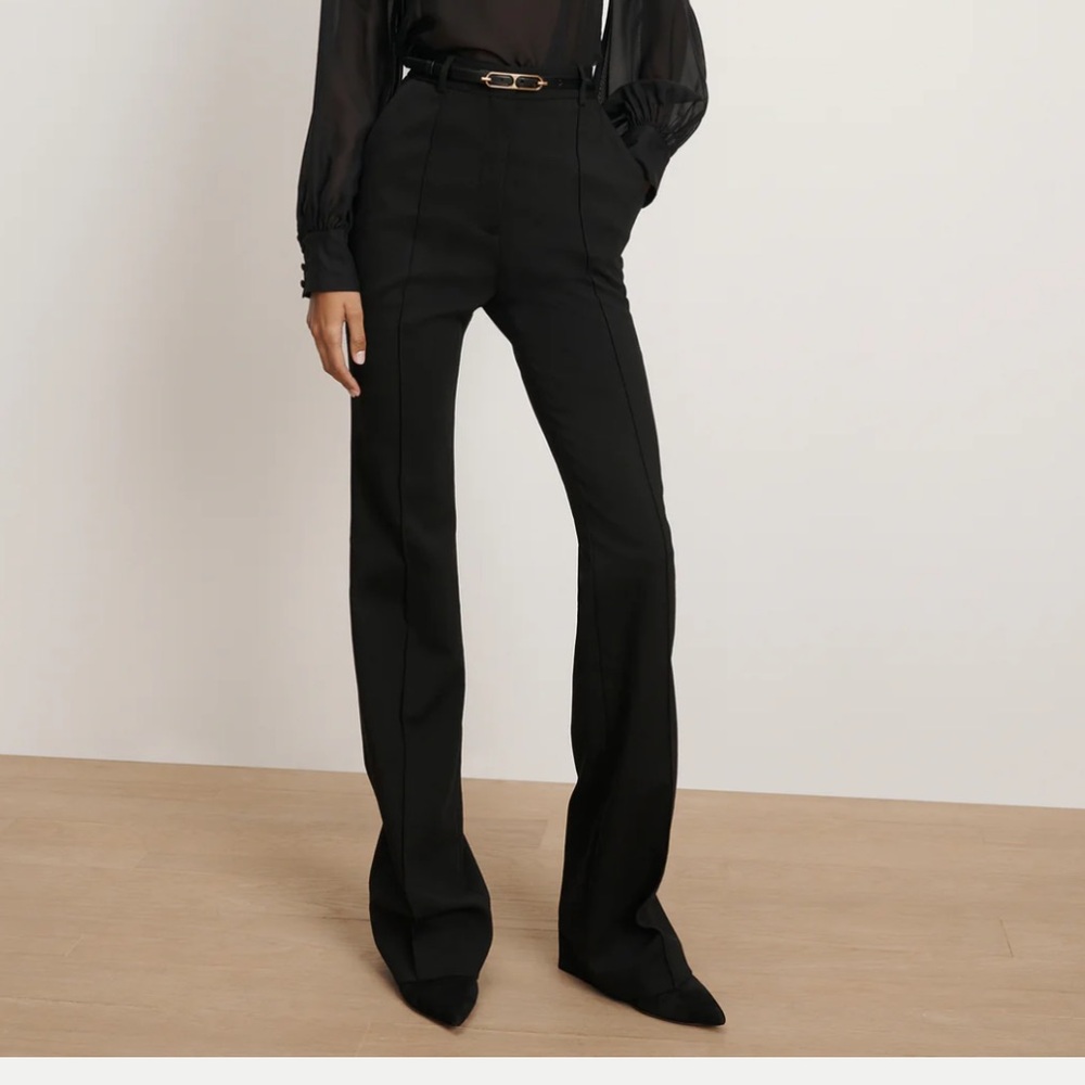 Veronica Beard Black Gracie Belted Flare Pants